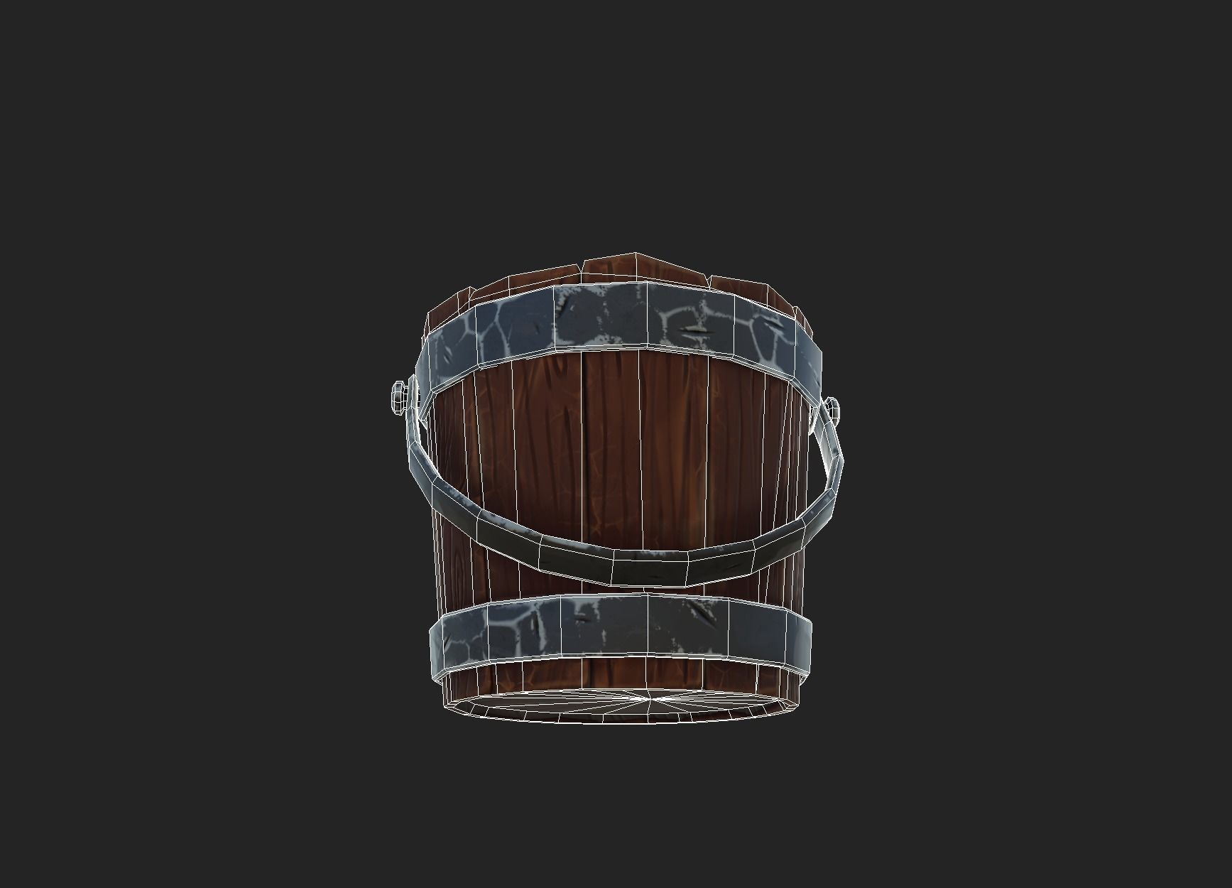Stylized Bucket Low-poly 3D model_8