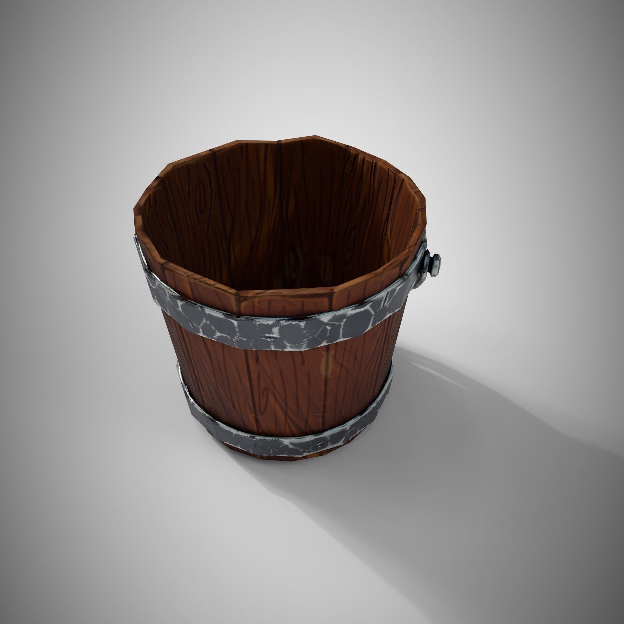 Stylized Bucket Low-poly 3D model_5