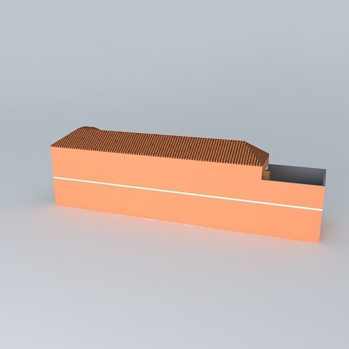 Townhouse with pool Free 3D model_1