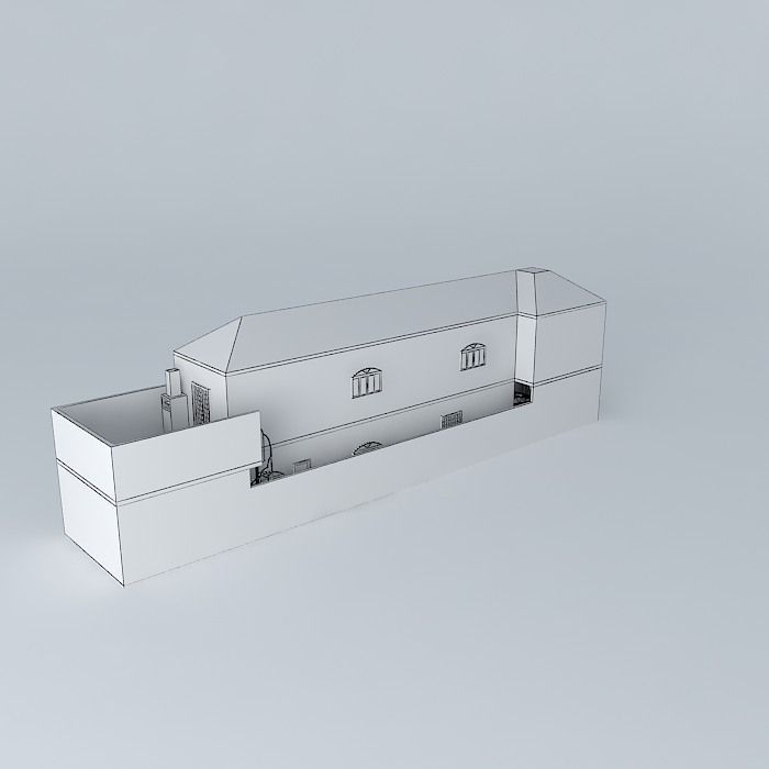 Townhouse with pool Free 3D model_3