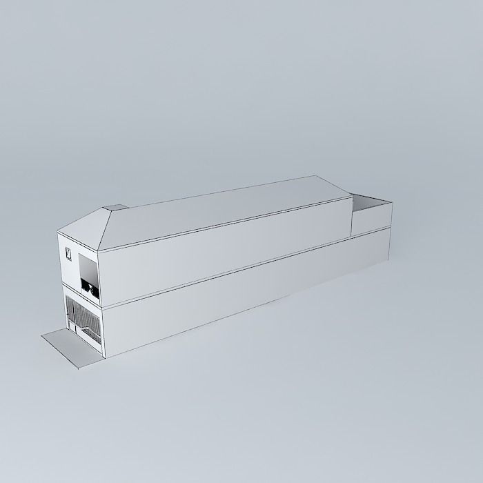 Townhouse with pool Free 3D model_4