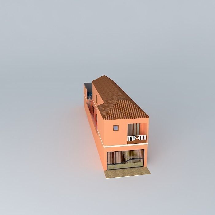 Townhouse with pool Free 3D model_2
