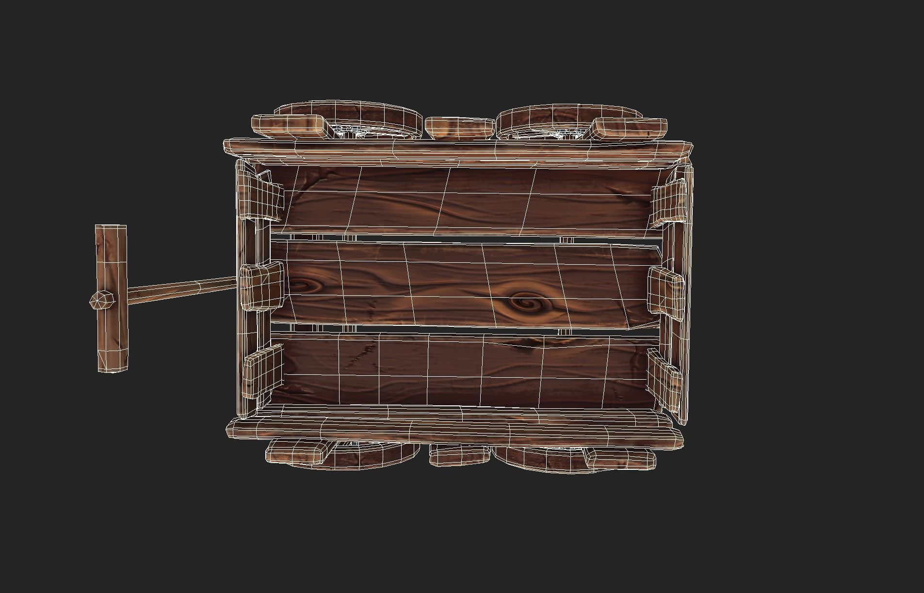 Stylized Hand-Cart Low-poly 3D model_12