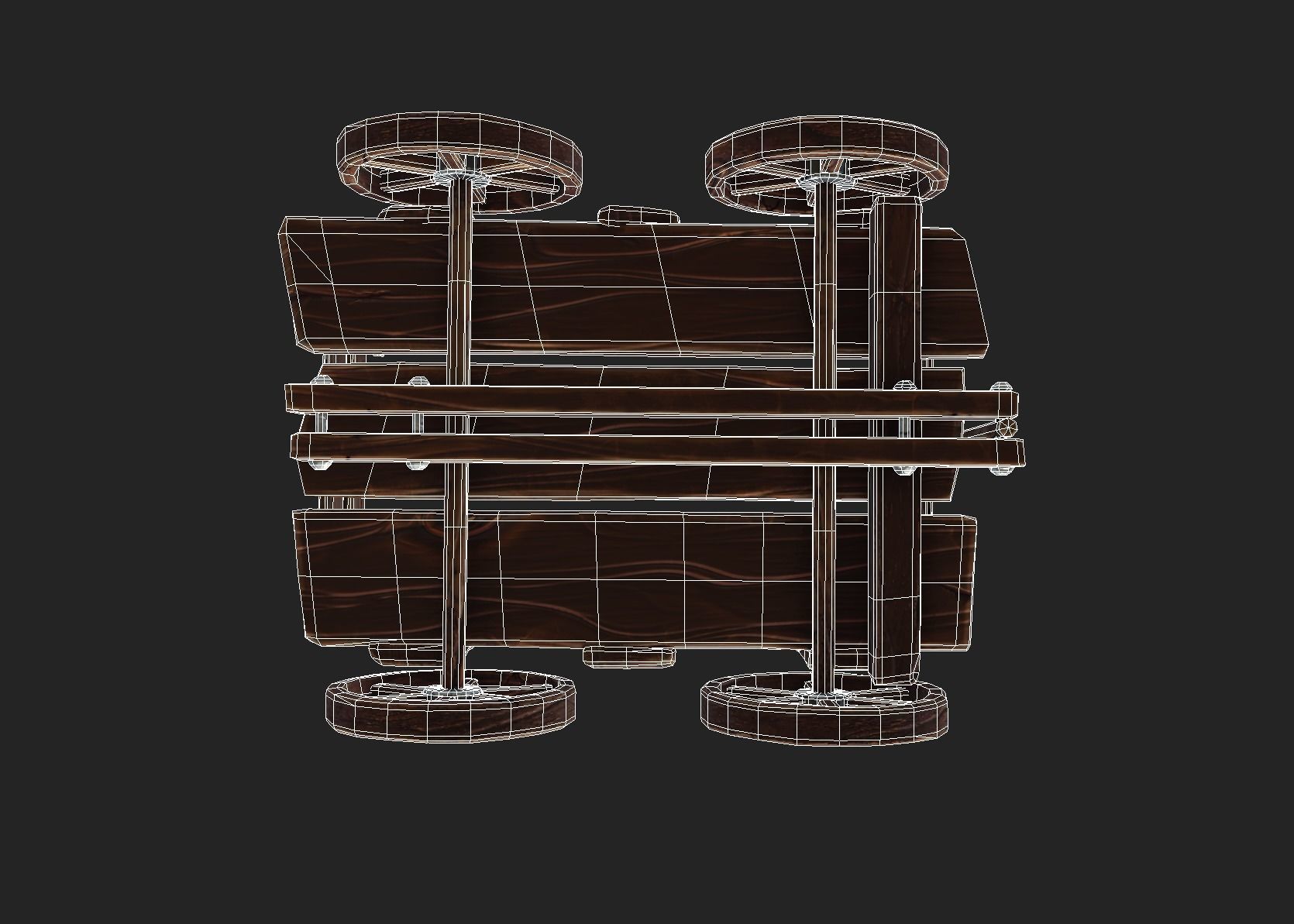 Stylized Hand-Cart Low-poly 3D model_9