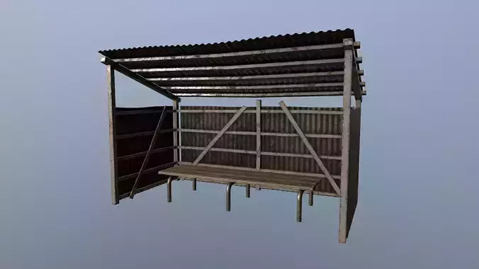 Bench with rust metal cover