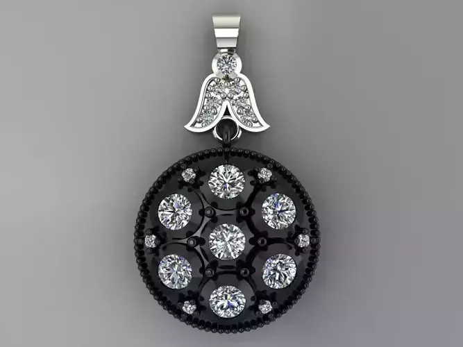     GC GOLD H012- Round Diamond Gold necklace 3D print model