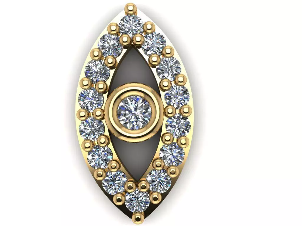 GC GOLD H014- Oval Diamond Gold necklace 3D print model