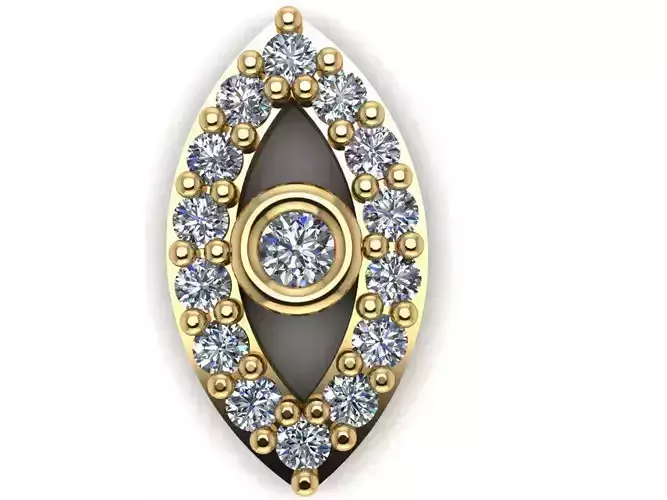    GC GOLD H014-  Oval Diamond Gold necklace 3D print model