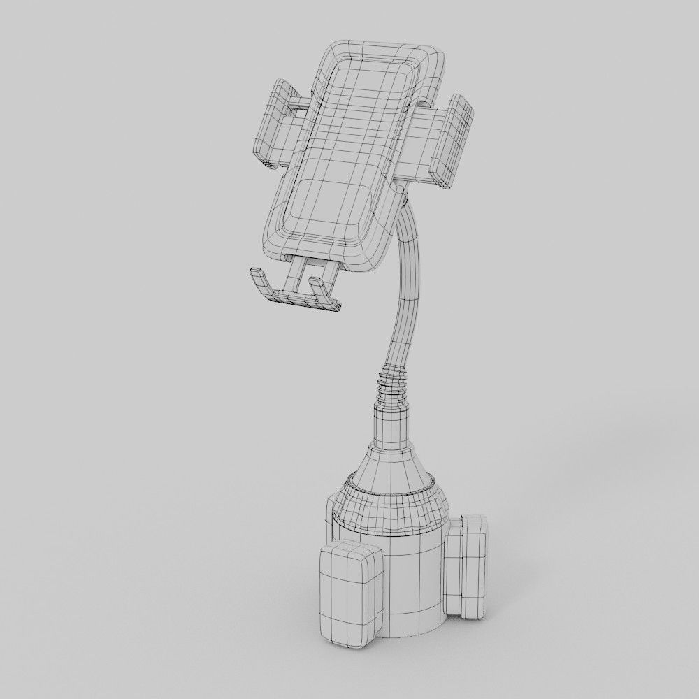 Car Cup Holder Phone Mount 3D model_2