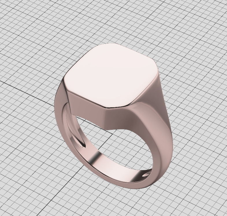 Engravable Emerald form Signet ring 3dmodel 3D print model_12