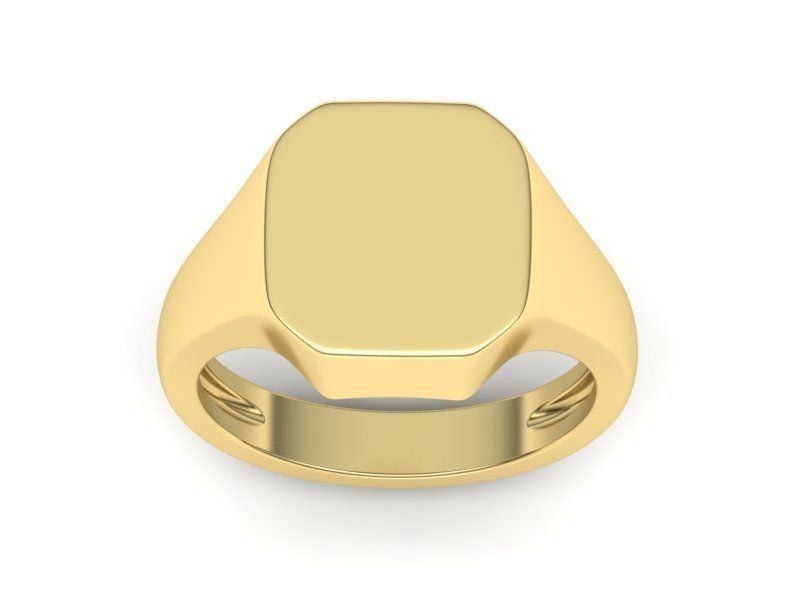 Engravable Emerald form Signet ring 3dmodel 3D print model_4