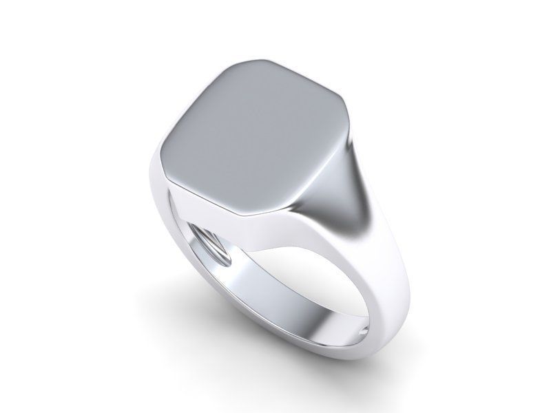 Engravable Emerald form Signet ring 3dmodel 3D print model_8