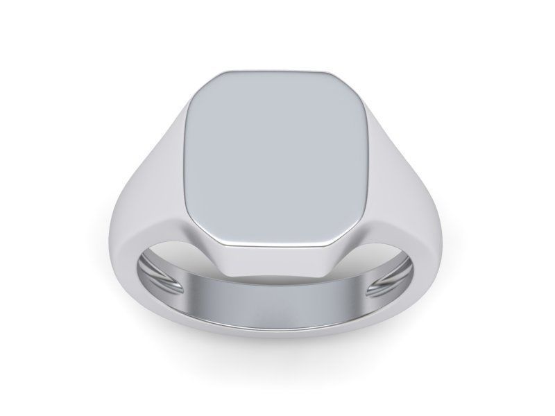 Engravable Emerald form Signet ring 3dmodel 3D print model_3