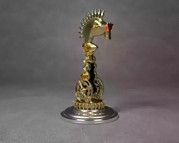 Gold Chess Horse 