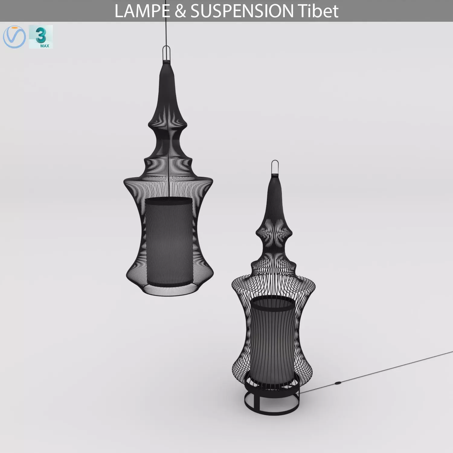 LAMPE and SUSPENSION TIBET 3D model