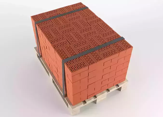 Brick on pallet 3D model
