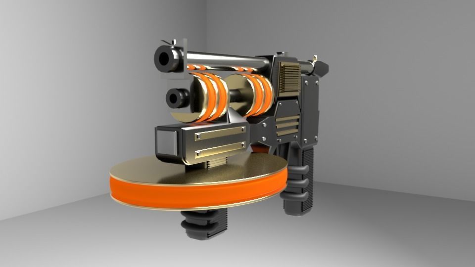 Sci-fi weapon Low-poly 3D model_1