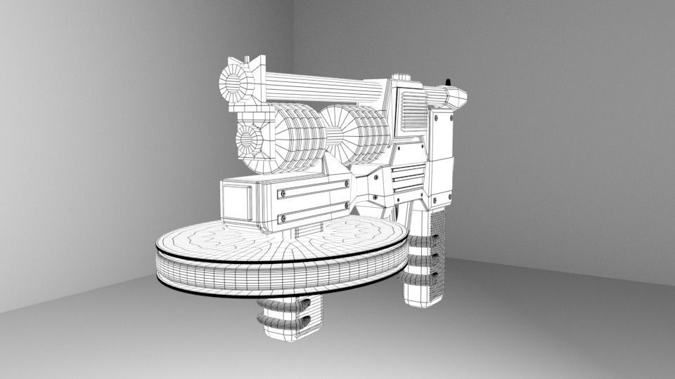 Sci-fi weapon Low-poly 3D model_3
