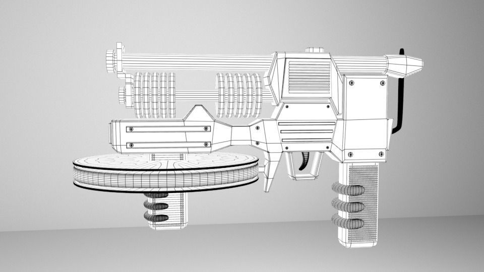 Sci-fi weapon Low-poly 3D model_4