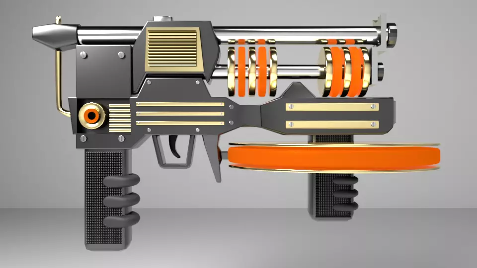 Sci-fi weapon Low-poly 3D model_0