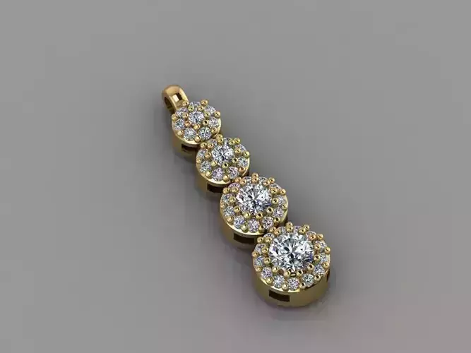 GC GOLD H025- Diamond NECKLACE 3D