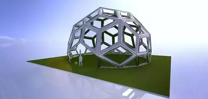 Diamond Pattern geodesic dome like structure 3D model