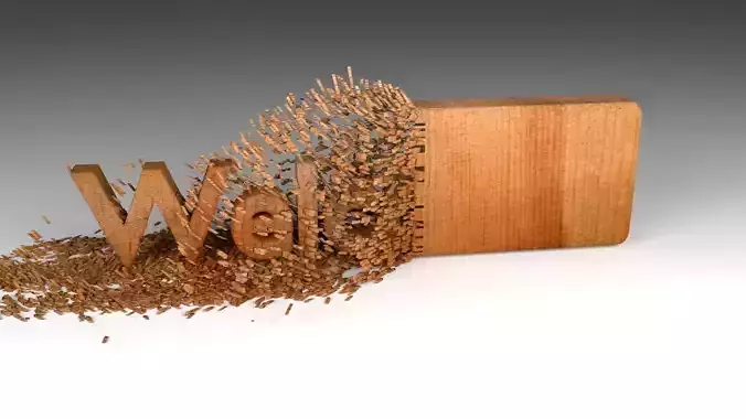 Wood Chipping Welcome Text Animation
