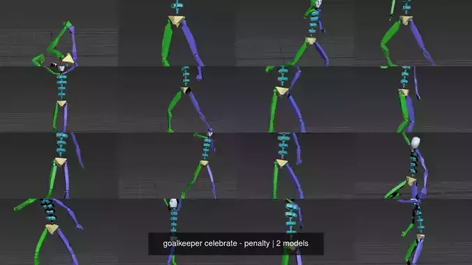 goalkeeper celebrate - penalty 3D Model Collection