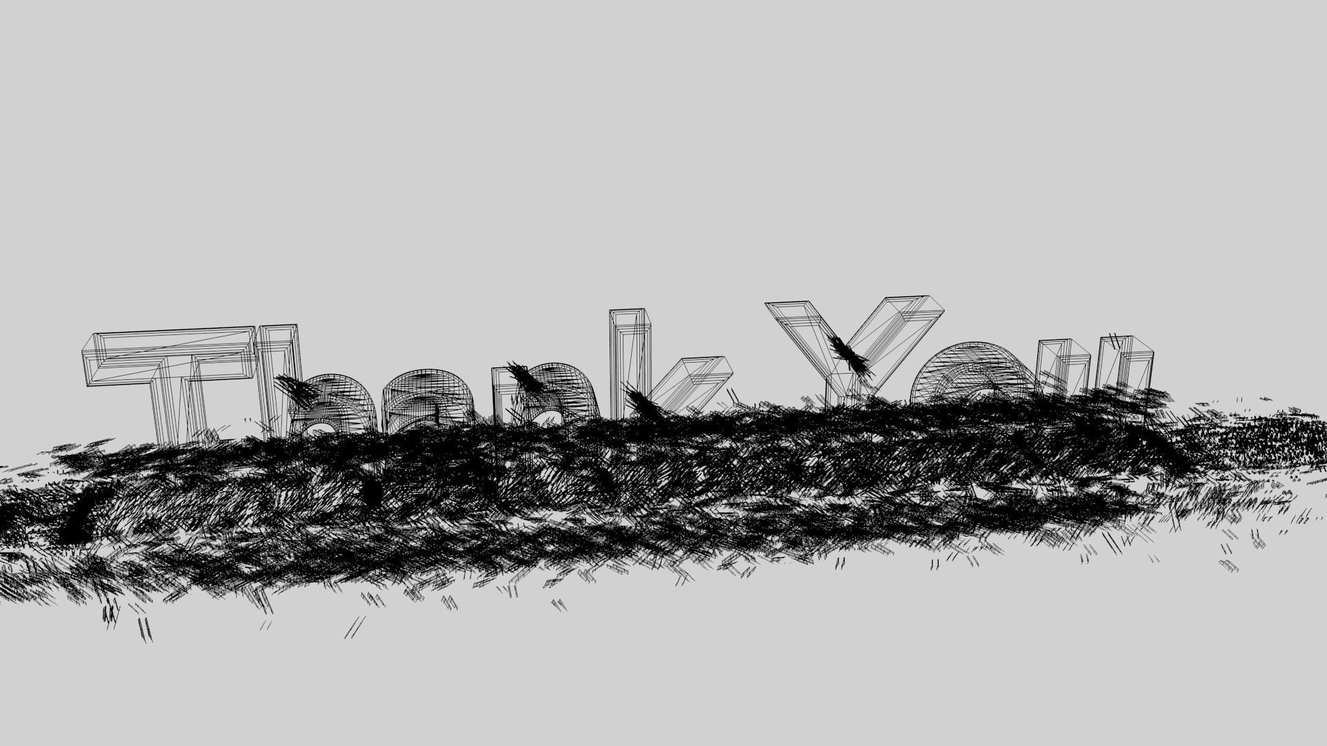 Wood Chipping Thank You Text Animation 3D model_5