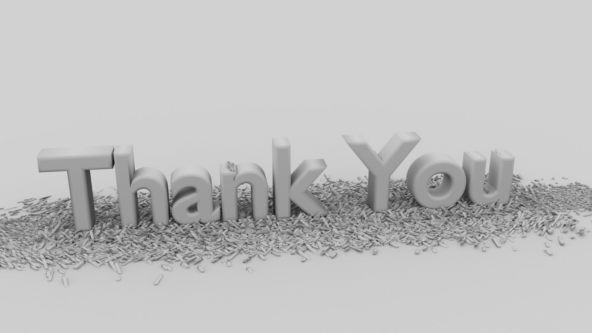 Wood Chipping Thank You Text Animation 3D model_4