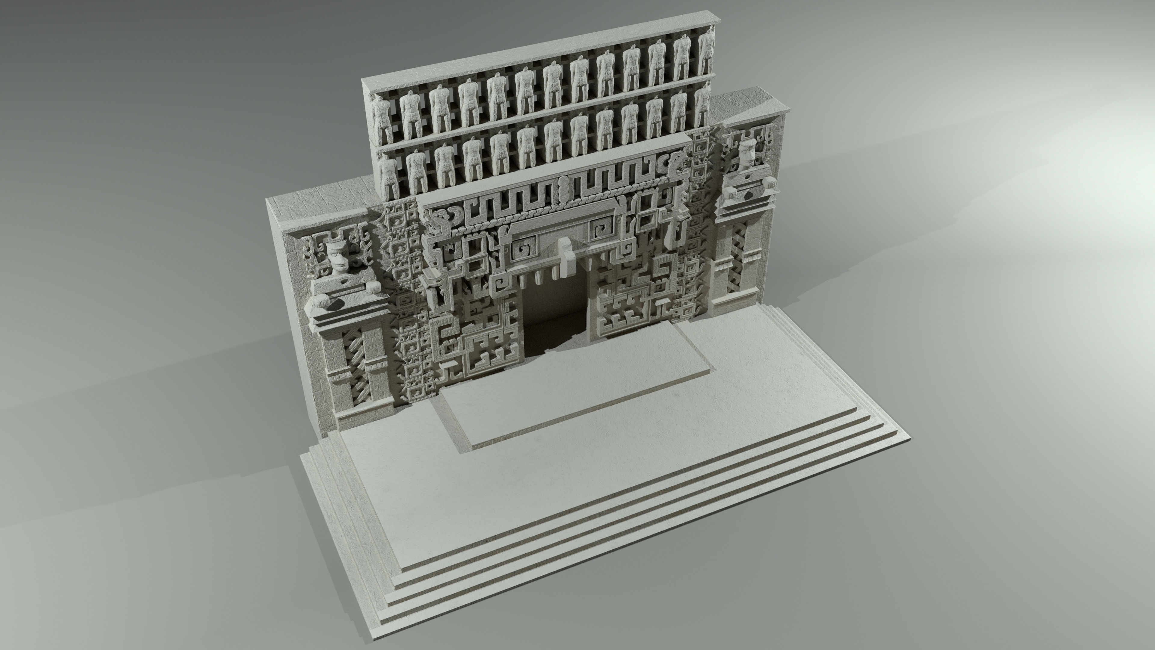 Mayan Building Hochob Low Poly PBR Low-poly 3D model_6