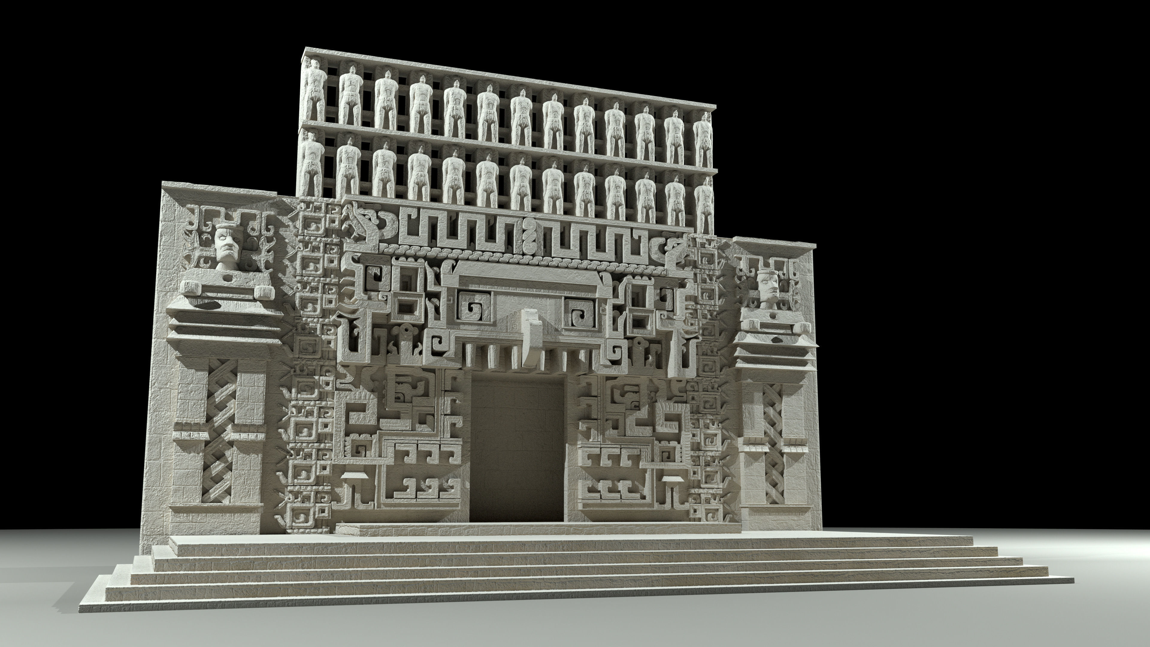 Mayan Building Hochob Low Poly PBR Low-poly 3D model_4
