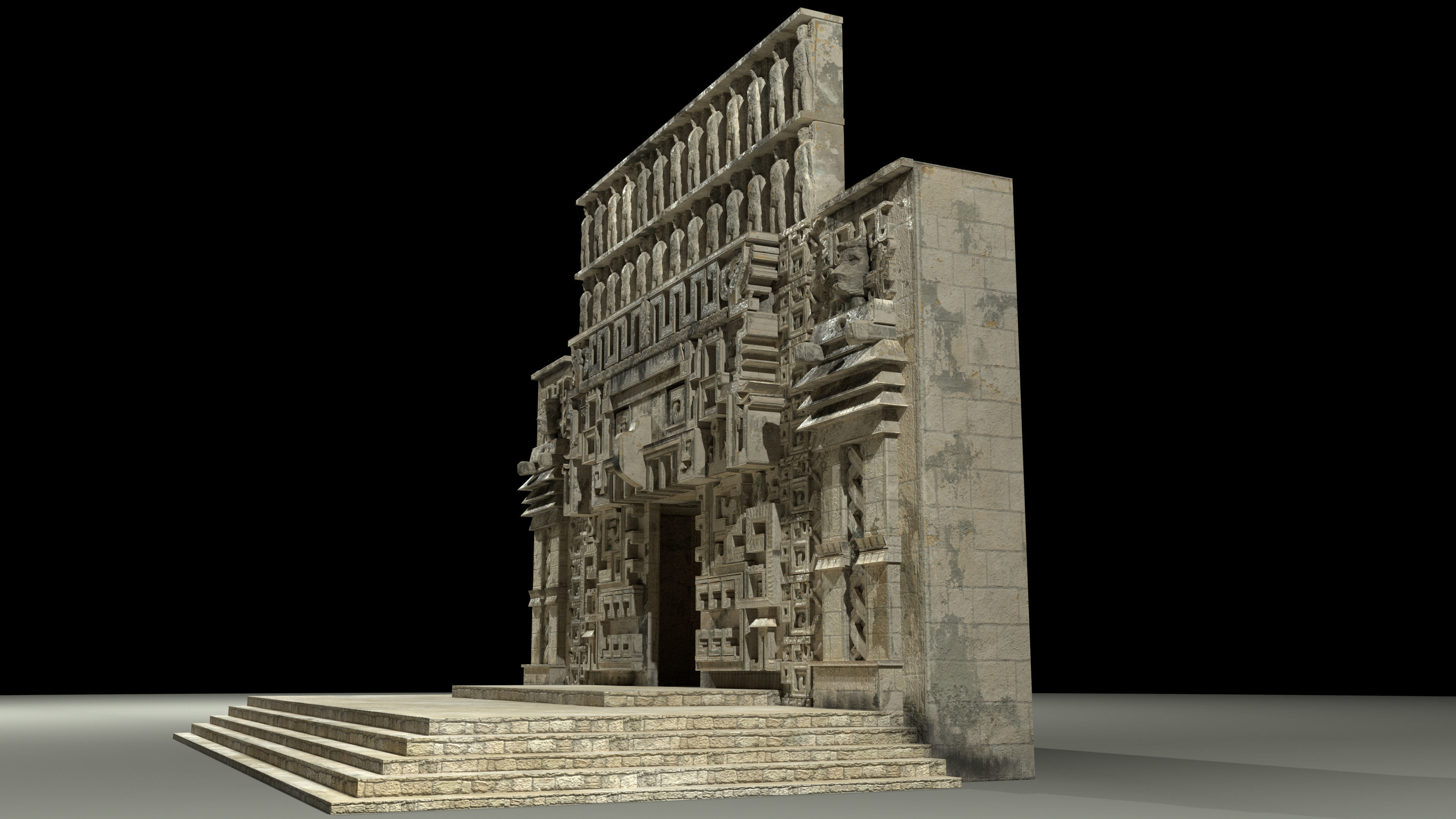 Mayan Building Hochob Low Poly PBR Low-poly 3D model_2