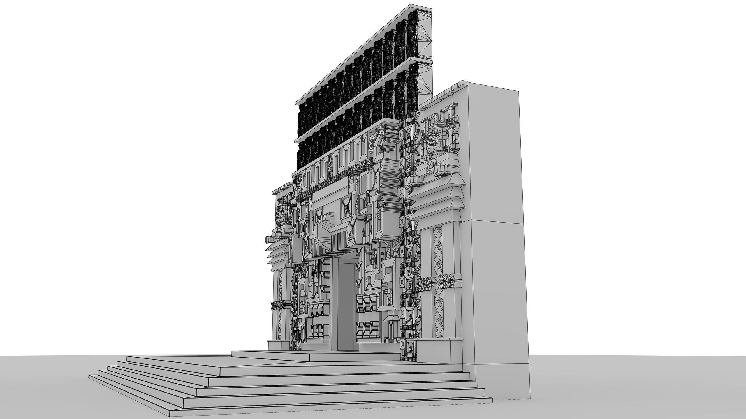 Mayan Building Hochob Low Poly PBR Low-poly 3D model_8