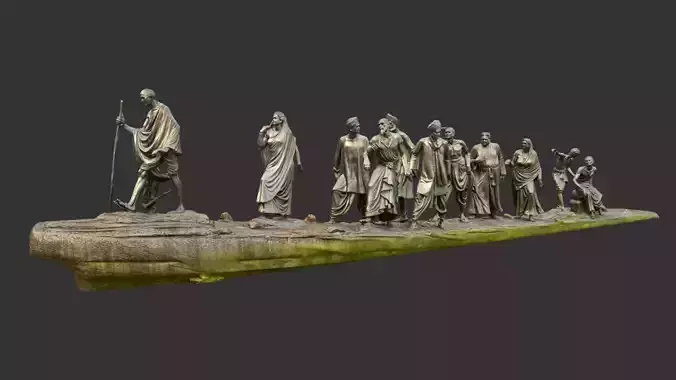 Gandhi Salt March Low-poly 3D model