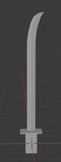 Curved sword Low-poly 3D model_0