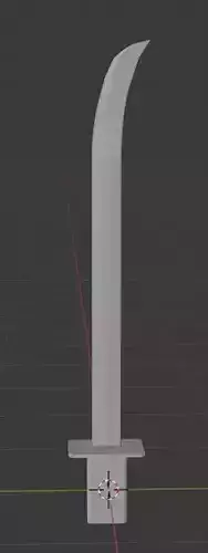 Curved sword Low-poly 3D model
