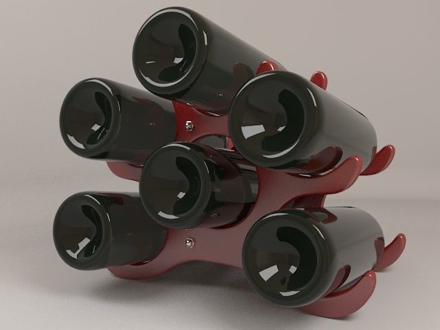 Wine Bottles Holder 3D model_4