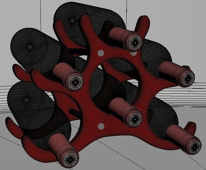 Wine Bottles Holder 3D model_9
