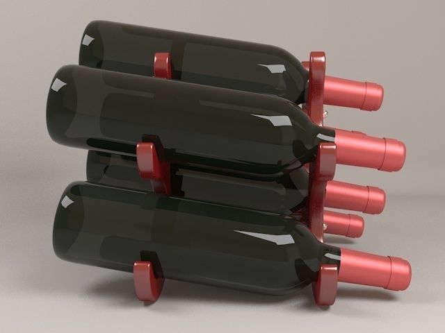 Wine Bottles Holder 3D model_3