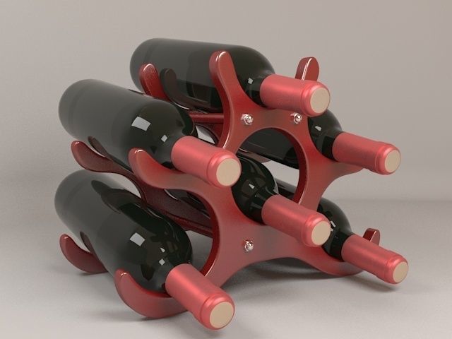 Wine Bottles Holder 3D model_2