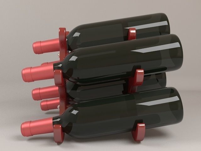 Wine Bottles Holder 3D model_5