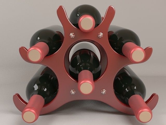 Wine Bottles Holder 3D model_6