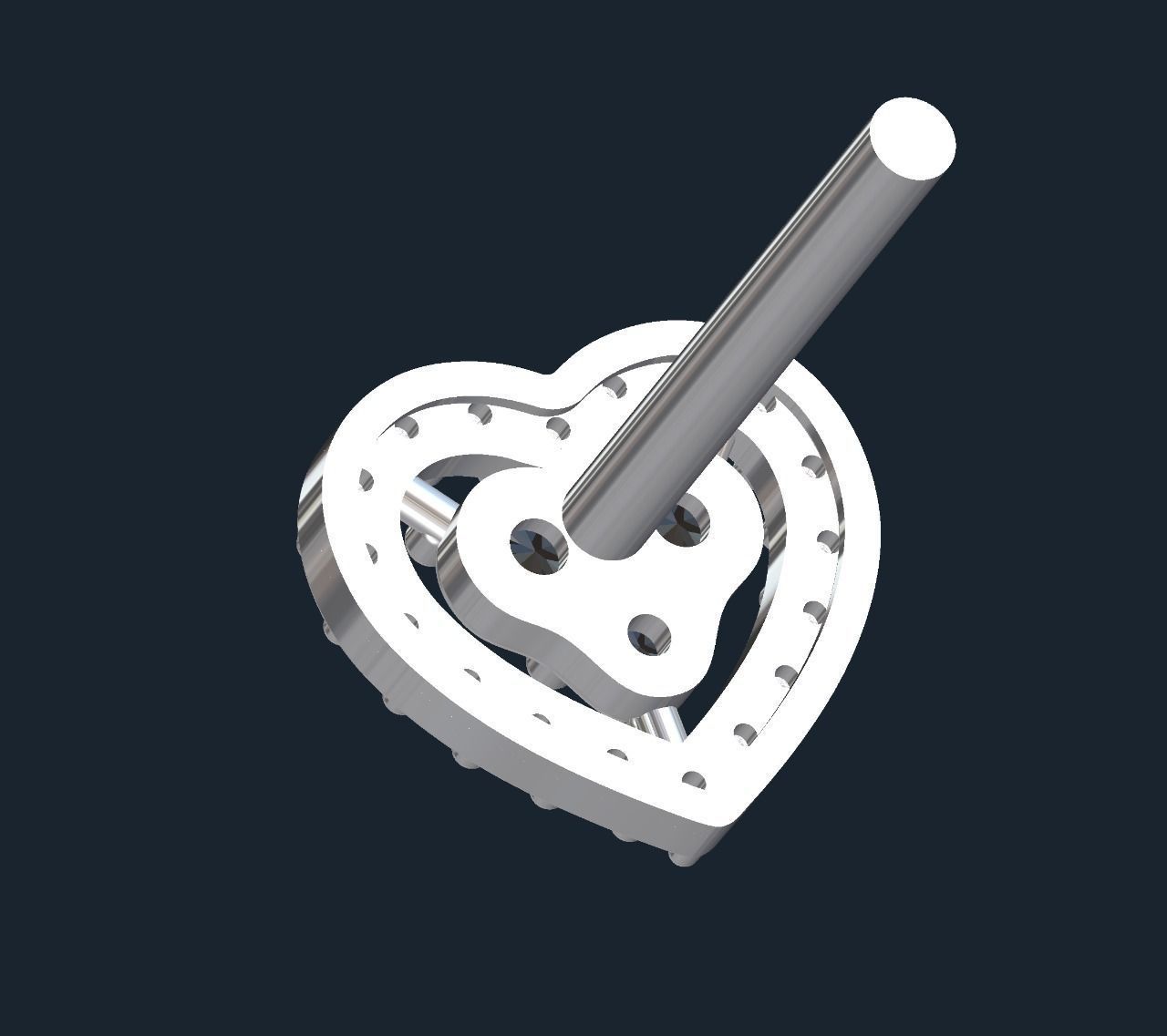 Heart earrings 3D print model_2