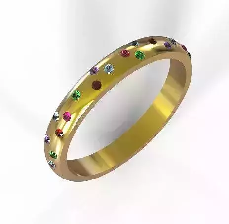 Cute ring with 1mm gems 3D print model