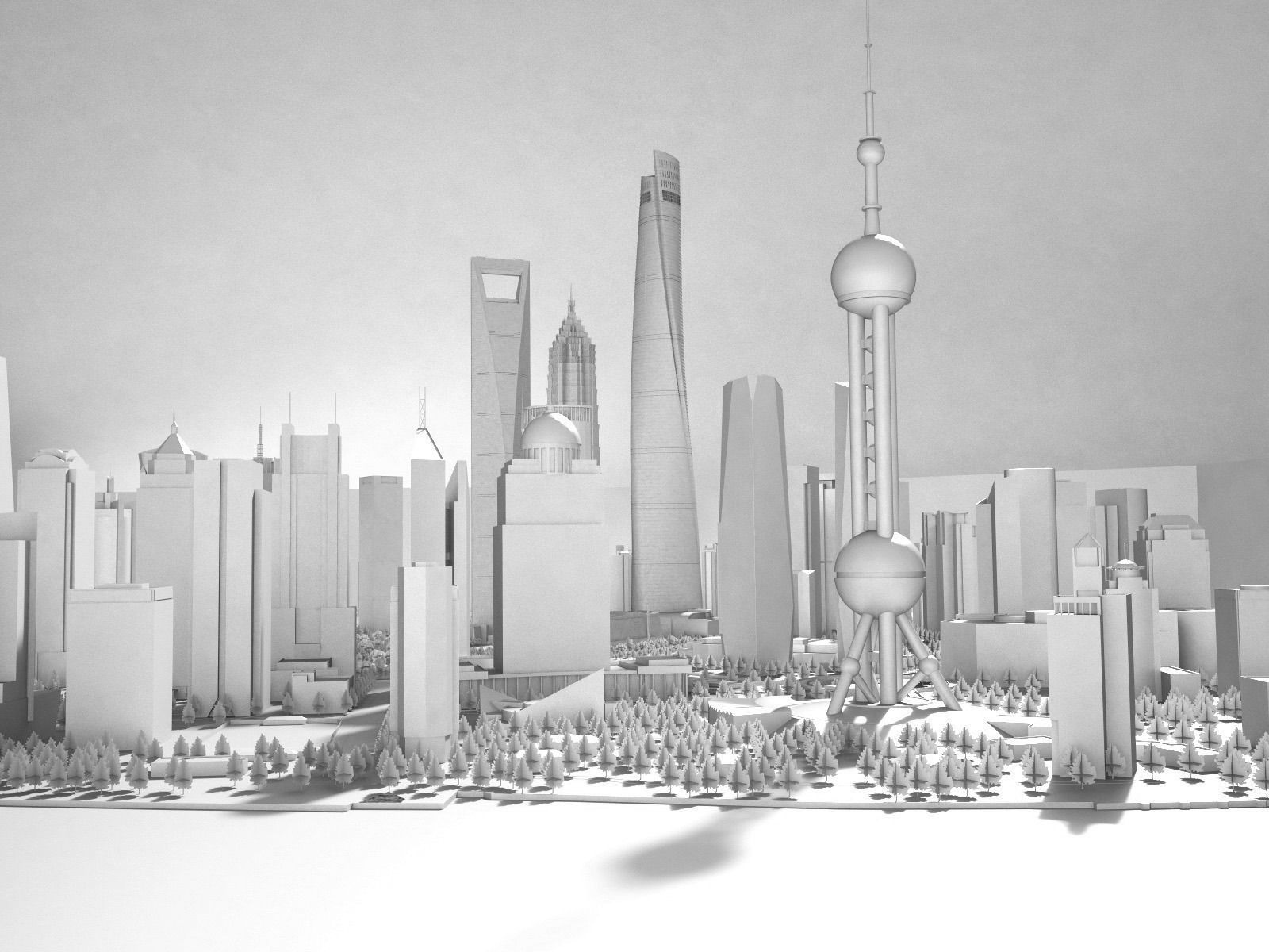 Shanghai Tower Downtown 3D model_13