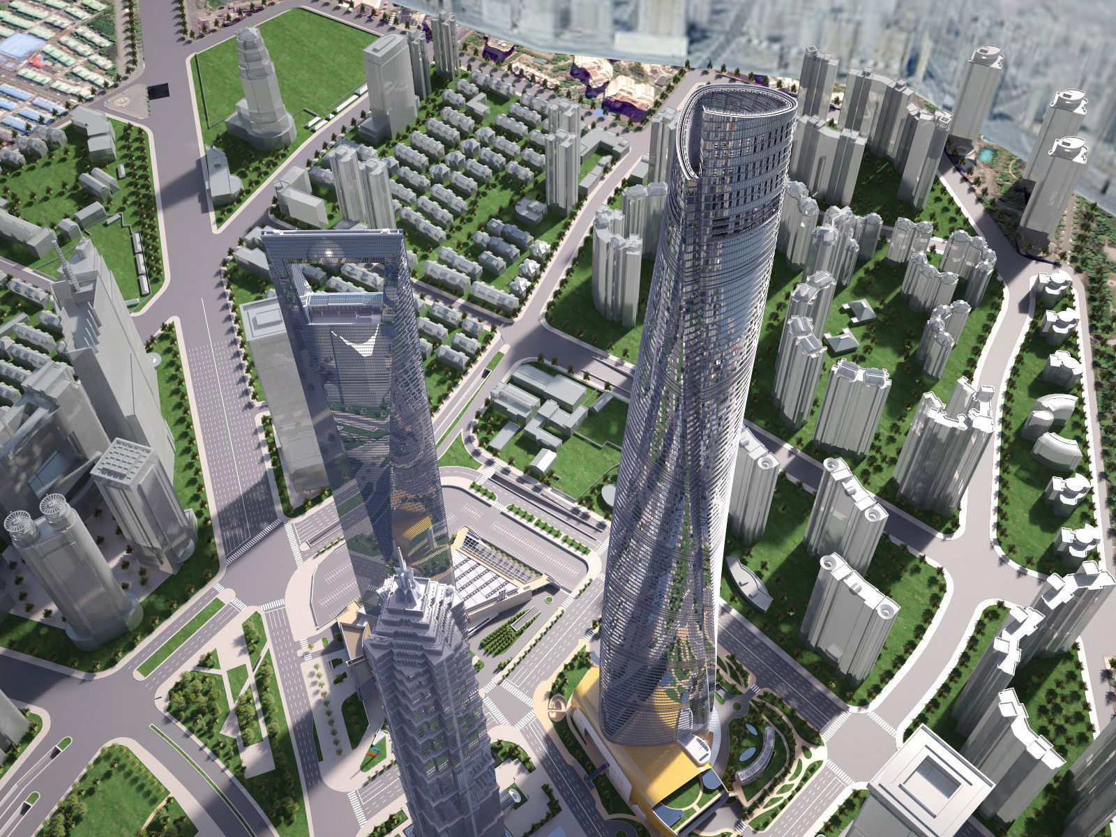 Shanghai Tower Downtown 3D model_5