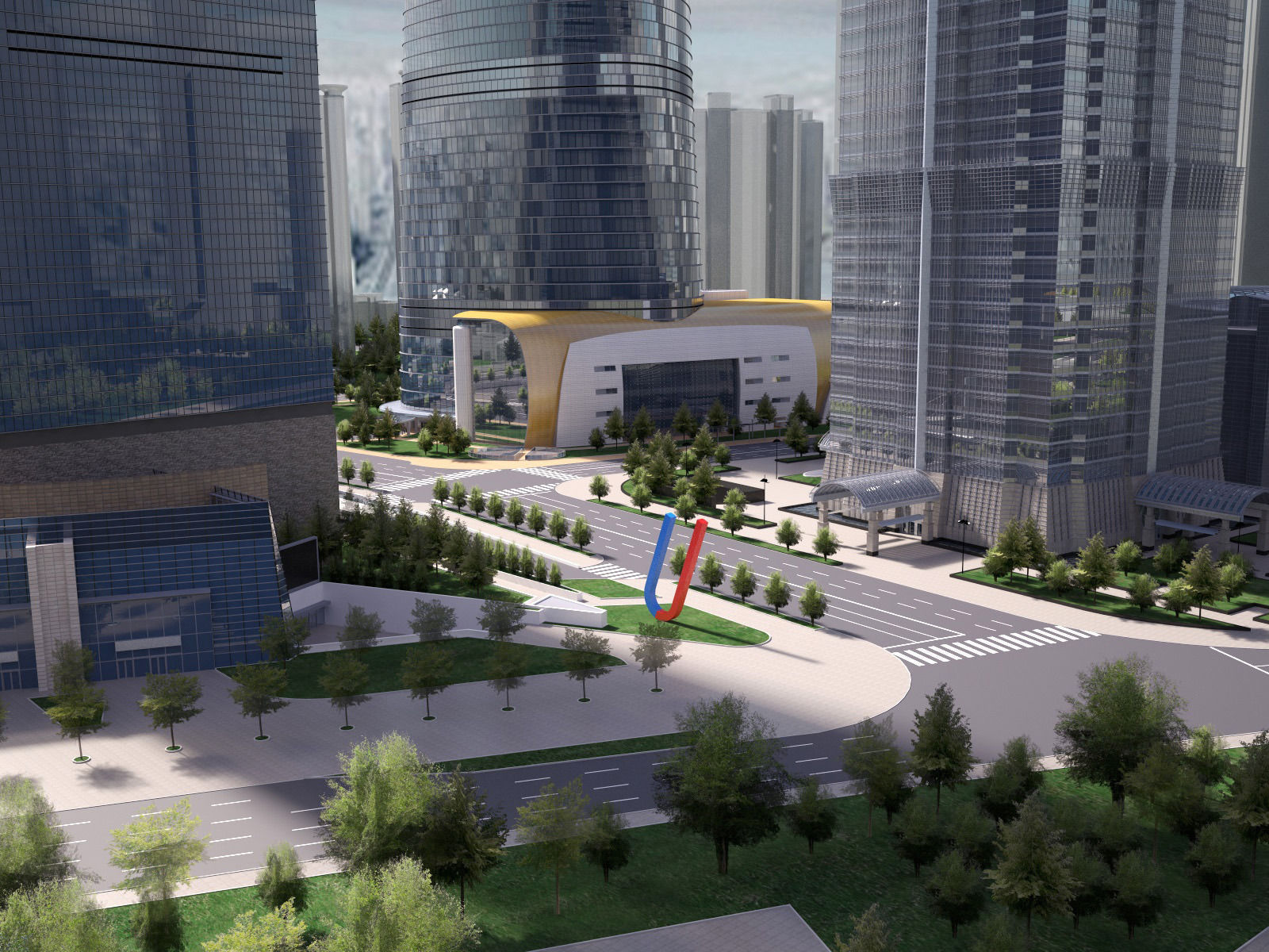 Shanghai Tower Downtown 3D model_9