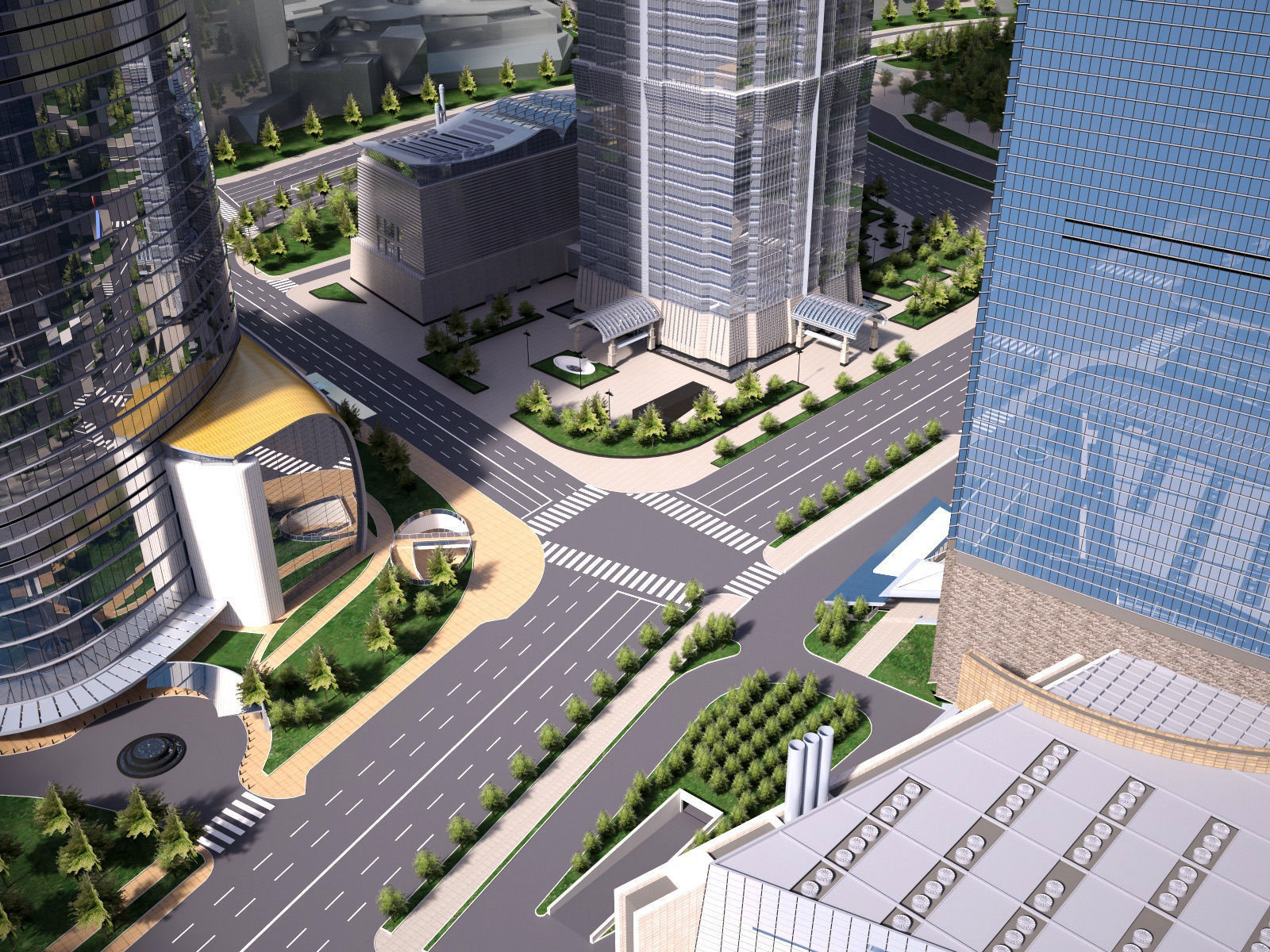 Shanghai Tower Downtown 3D model_6