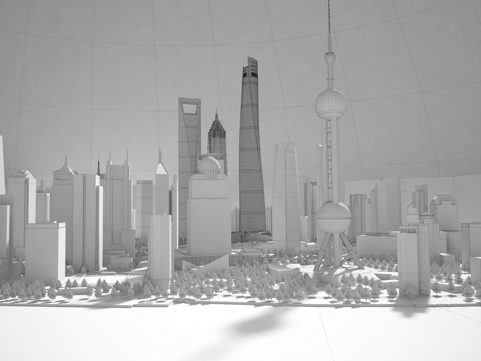 Shanghai Tower Downtown 3D model_12